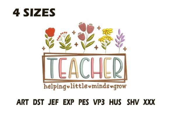 A Sweet Teacher Embroidery Design for Custom Gifts