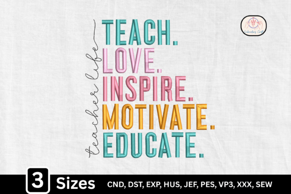 An Embroidered Motto for Teachers and Crafters
