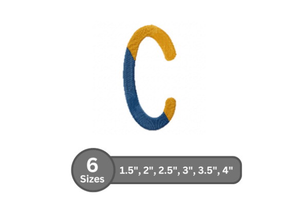 Chalk Split Alphabet C: A Professional Font for Real Embroidery Projects