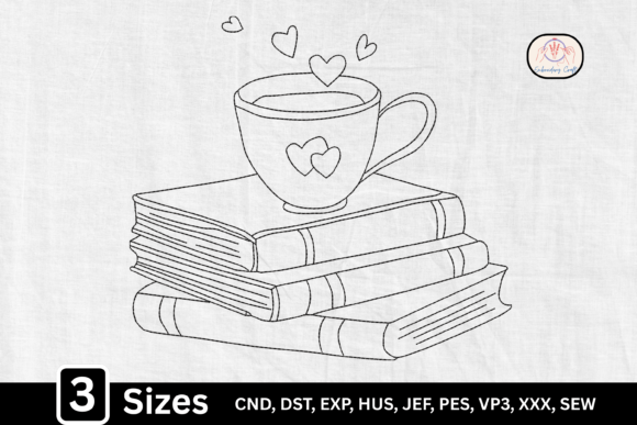 Cozy Coffee Cup & Book Embroidery Design Review