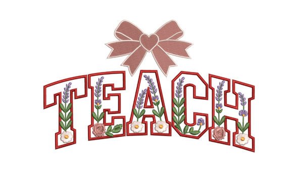 Embroidering Sweet Style with Teach Floral Bow