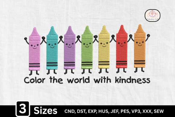 Kindness Quotes Cute Kawaii Crayon Embroidery Review