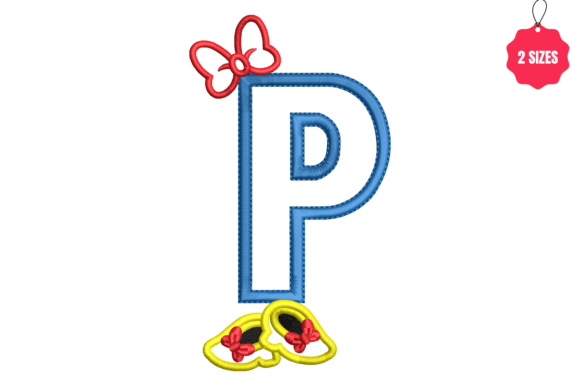 Letter P with Bow: A Versatile Seasonal Embroidery Design