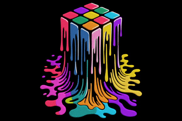 Melting Rainbow Cube Embroidery Design Review
