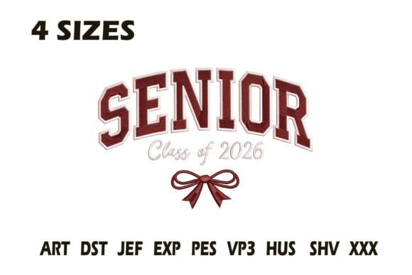 Reviewing the Senior Class of 2026 Bow Embroidery Design